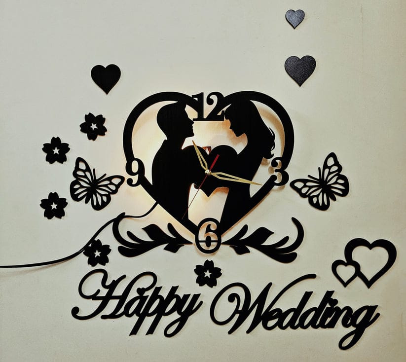 Happy wedding clock
